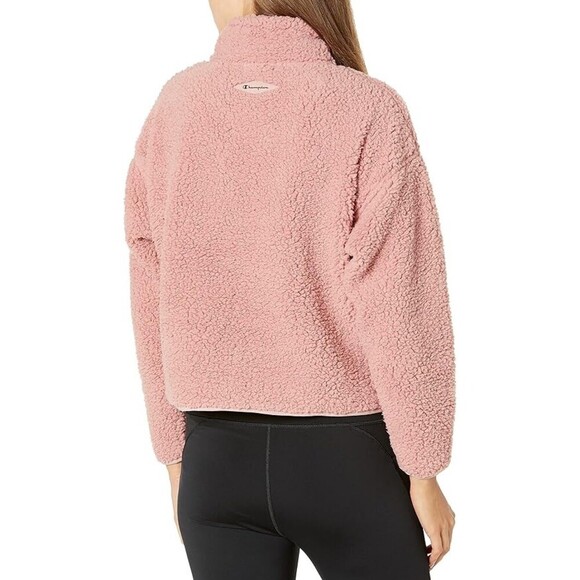 Champion Women’s Cozy Sweatshirts High Pile Quarter Zip In Dusty Pink Size M - Picture 6 of 10